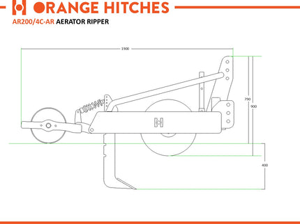 SUBSOILER AERATOR RIPPERS with swing arm roller - Tractor