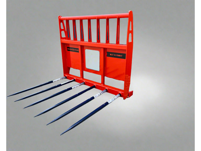 BUCK RAKE Skid Steer - Lightweight, 6 Tyne