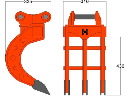 EXCAVATOR RIPPER - THREE SHANK