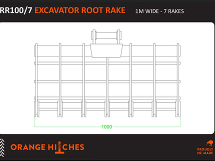 EXCAVATOR ROOT RAKES