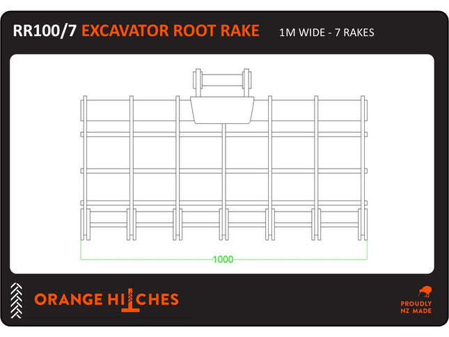 EXCAVATOR ROOT RAKES