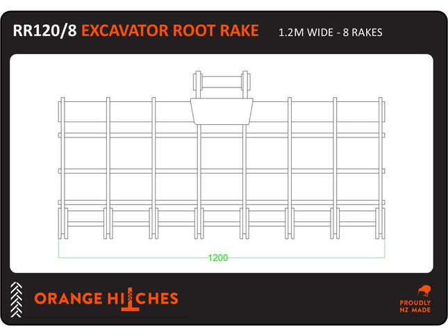 EXCAVATOR ROOT RAKES