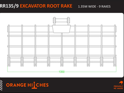 EXCAVATOR ROOT RAKES