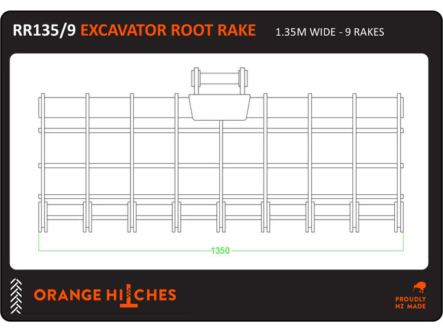 EXCAVATOR ROOT RAKES